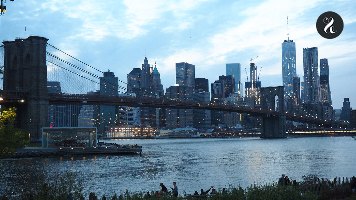 Las vistas del Puente de Brooklyn desde Dumbo son una pasada. Al anochecer, aún más.